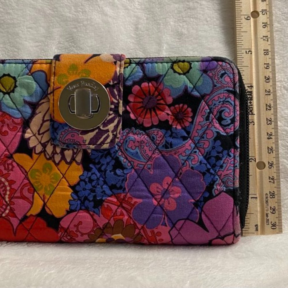 Vera Bradley Floral Fiesta RFID Turnlock (Large) Wallet - Picture 3 of 16